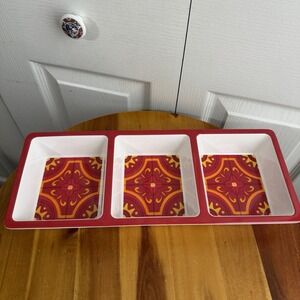 Bobby Flay Kohls Melamine Divided Tray Serving Platter Dips‎ Condiments Relish